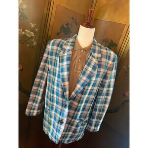 Vintage jacket with checkered pattern, size M